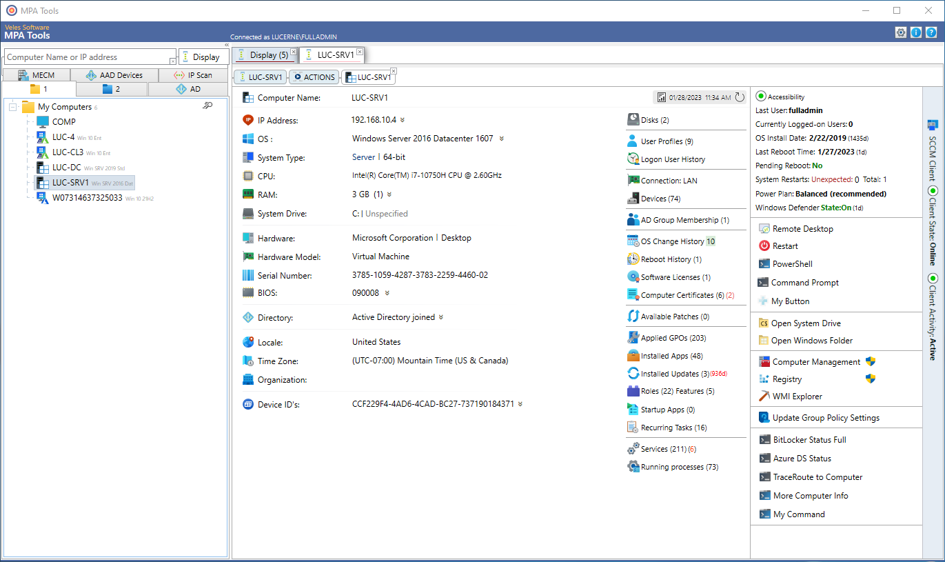 screenshot of MPA Tools